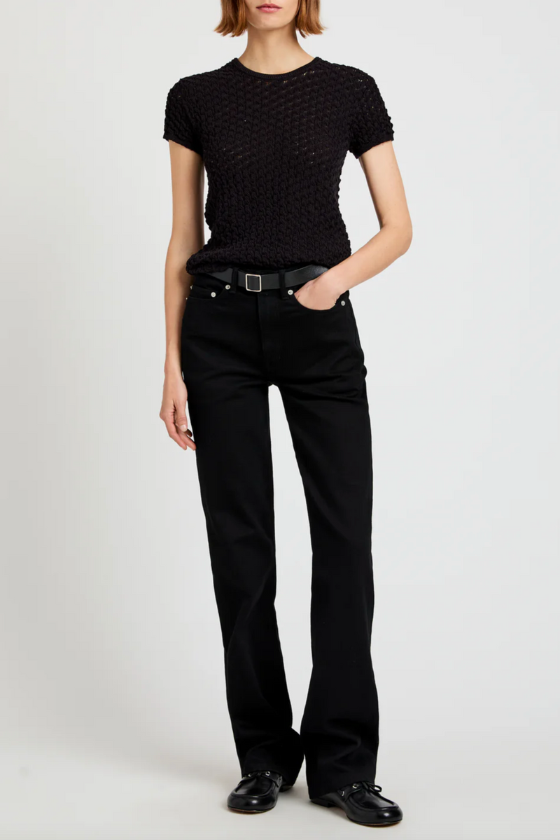 Quincy Top in Crochet - Black