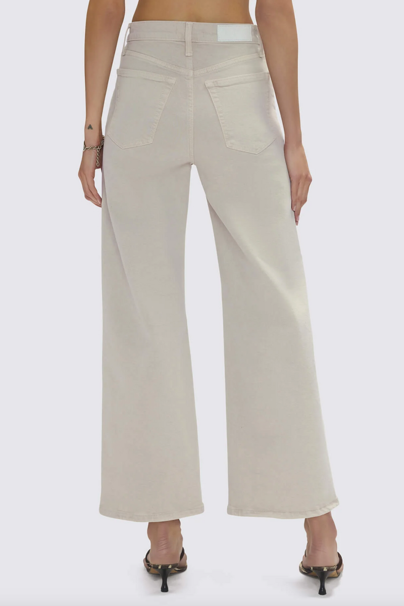 High Rise Wide Leg Crop - Pebble