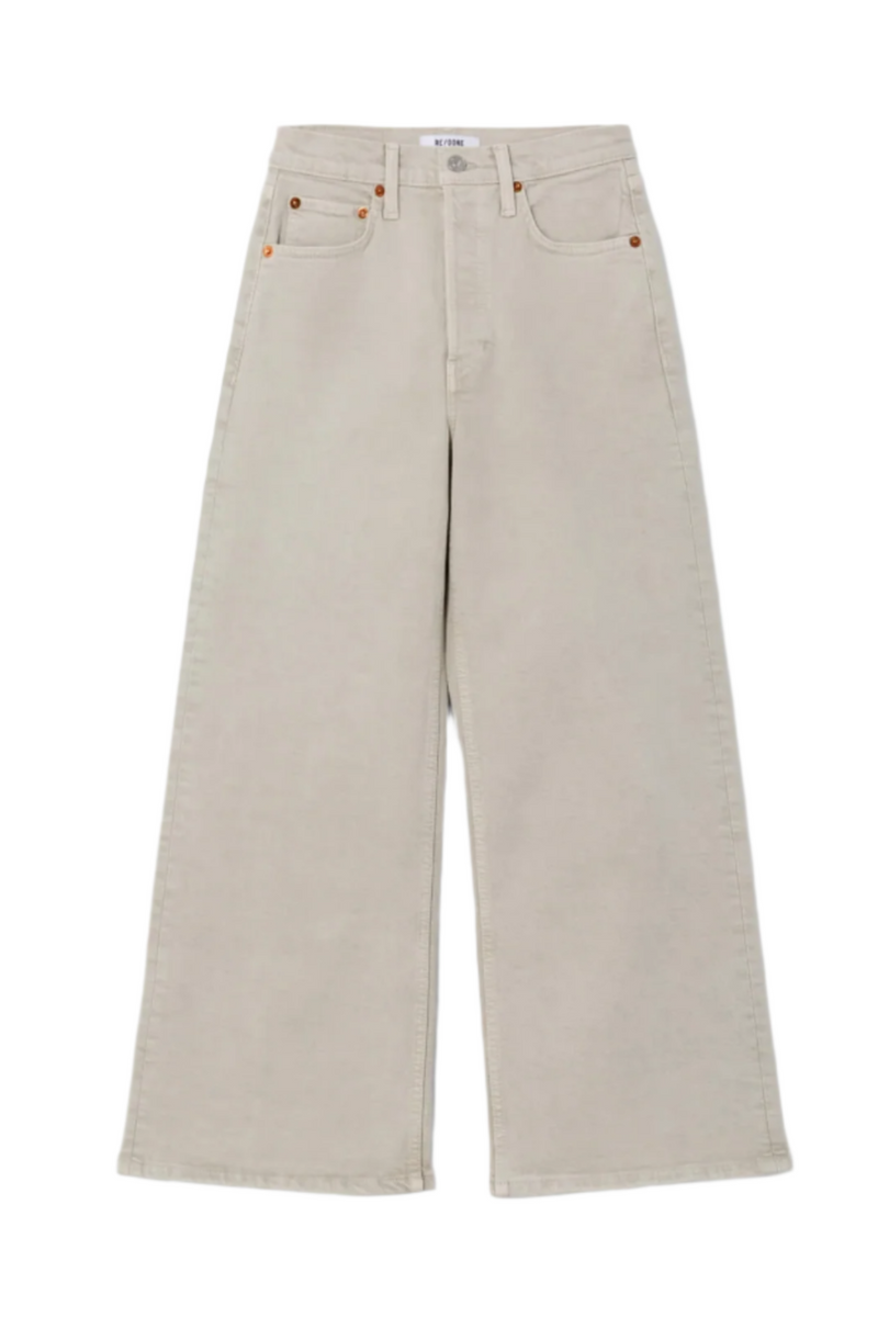 High Rise Wide Leg Crop - Pebble