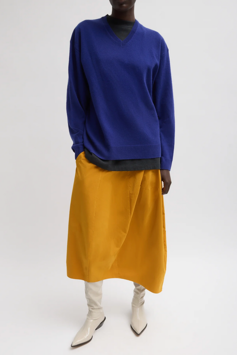 Nylon Asymmetrical Balloon Skirt - Bright Ochre