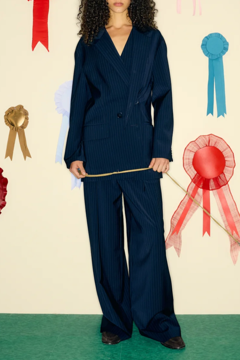Dominic Pinstripe Stella Pant - Navy Multi