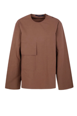 Balthius Shirt in Washed Poplin - Chestnut
