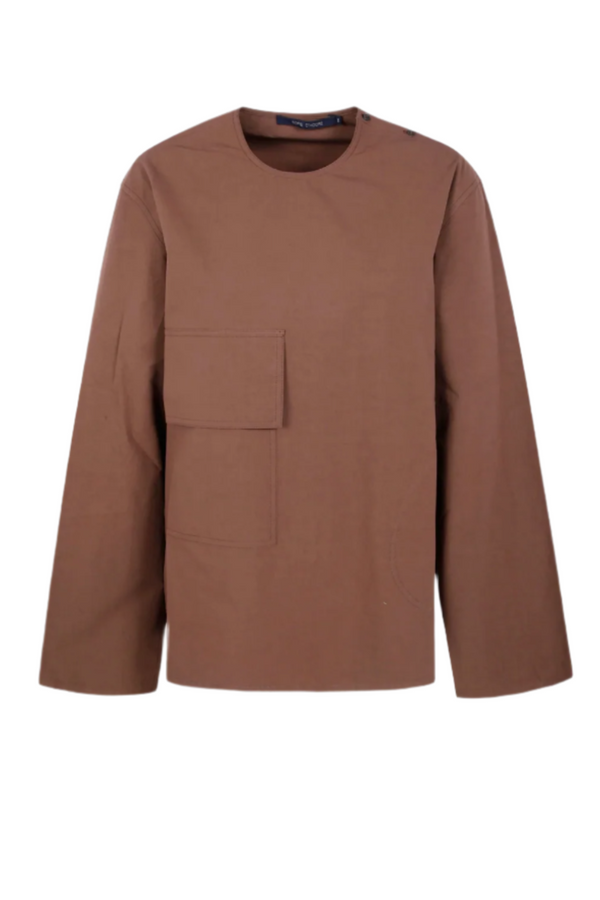 Balthius Shirt in Washed Poplin - Chestnut