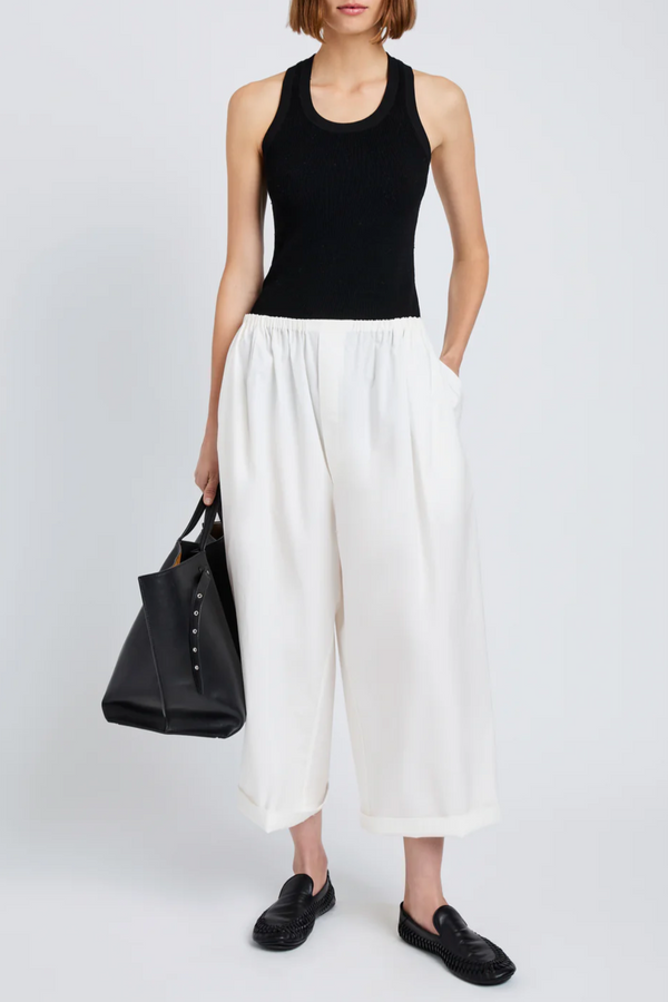 Kayla Pant in Brushed Poplin - White