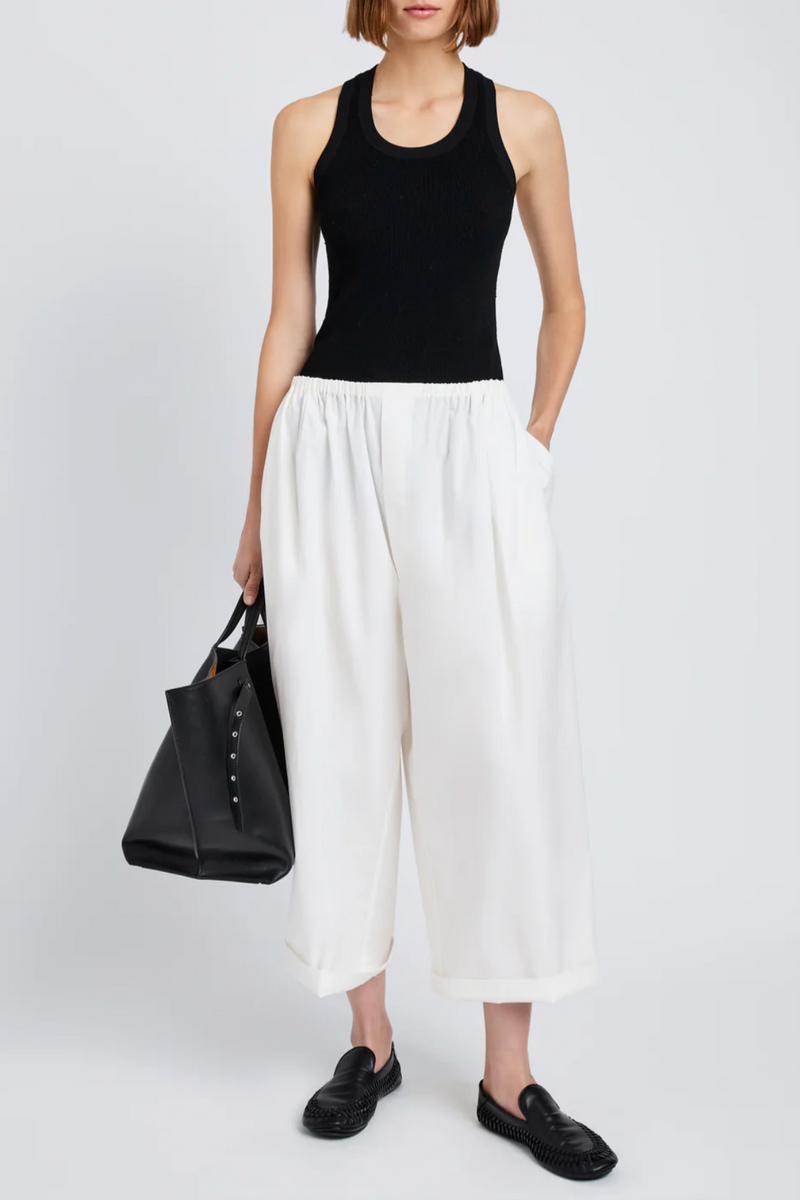 Kayla Pant in Brushed Poplin - White