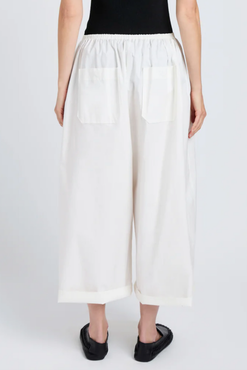 Kayla Pant in Brushed Poplin - White