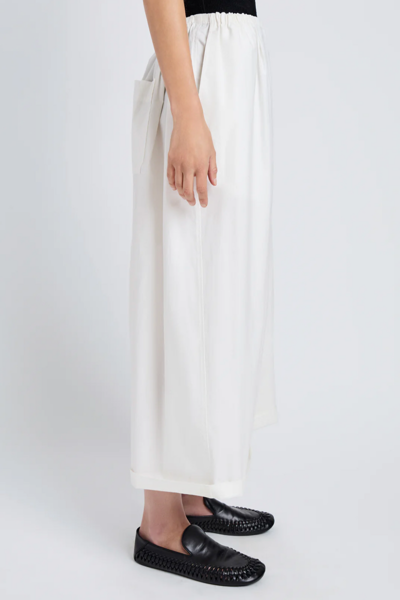 Kayla Pant in Brushed Poplin - White