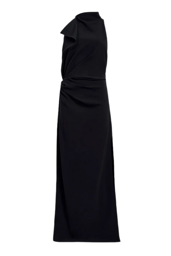 Devyn Dress in Matte Double Crepe - Black