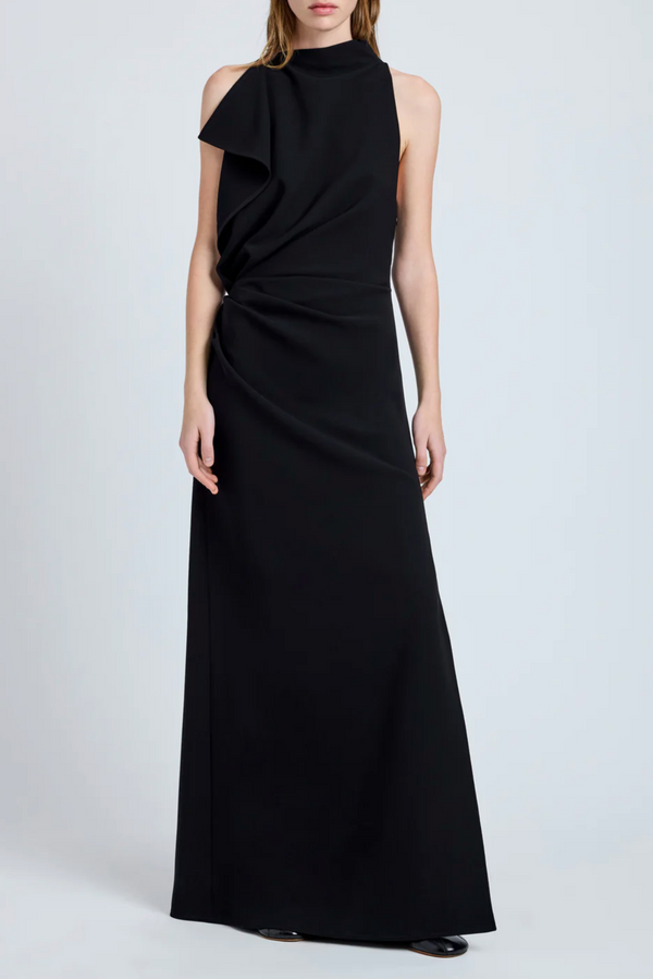 Devyn Dress in Matte Double Crepe - Black