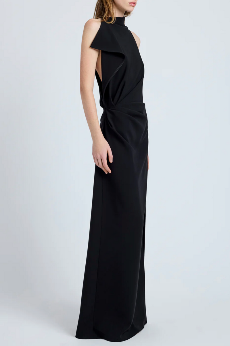 Devyn Dress in Matte Double Crepe - Black