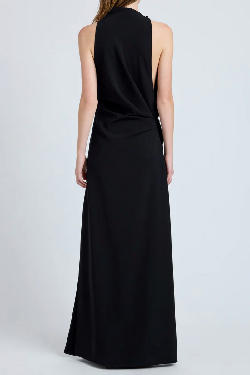 Devyn Dress in Matte Double Crepe - Black