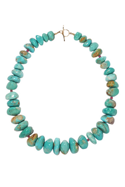 Turquoise, Ruby & 14k Gold Necklace