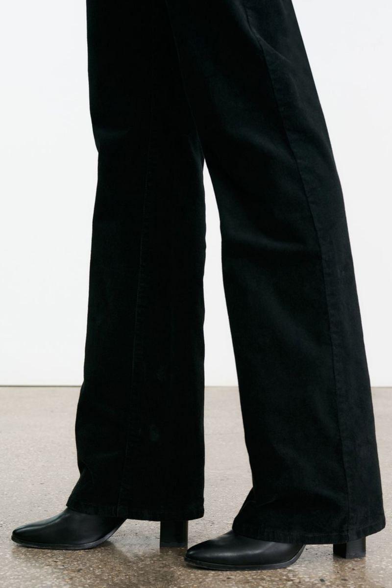Megan Pant in Corduroy - Jet Black