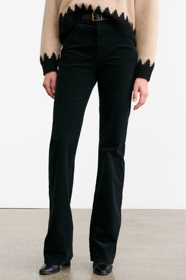 Megan Pant in Corduroy - Jet Black