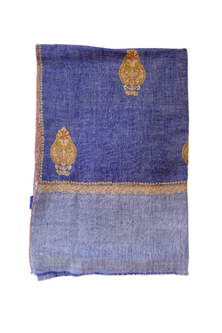 All Over Embroidered Cashmere Scarf - Heather Purple