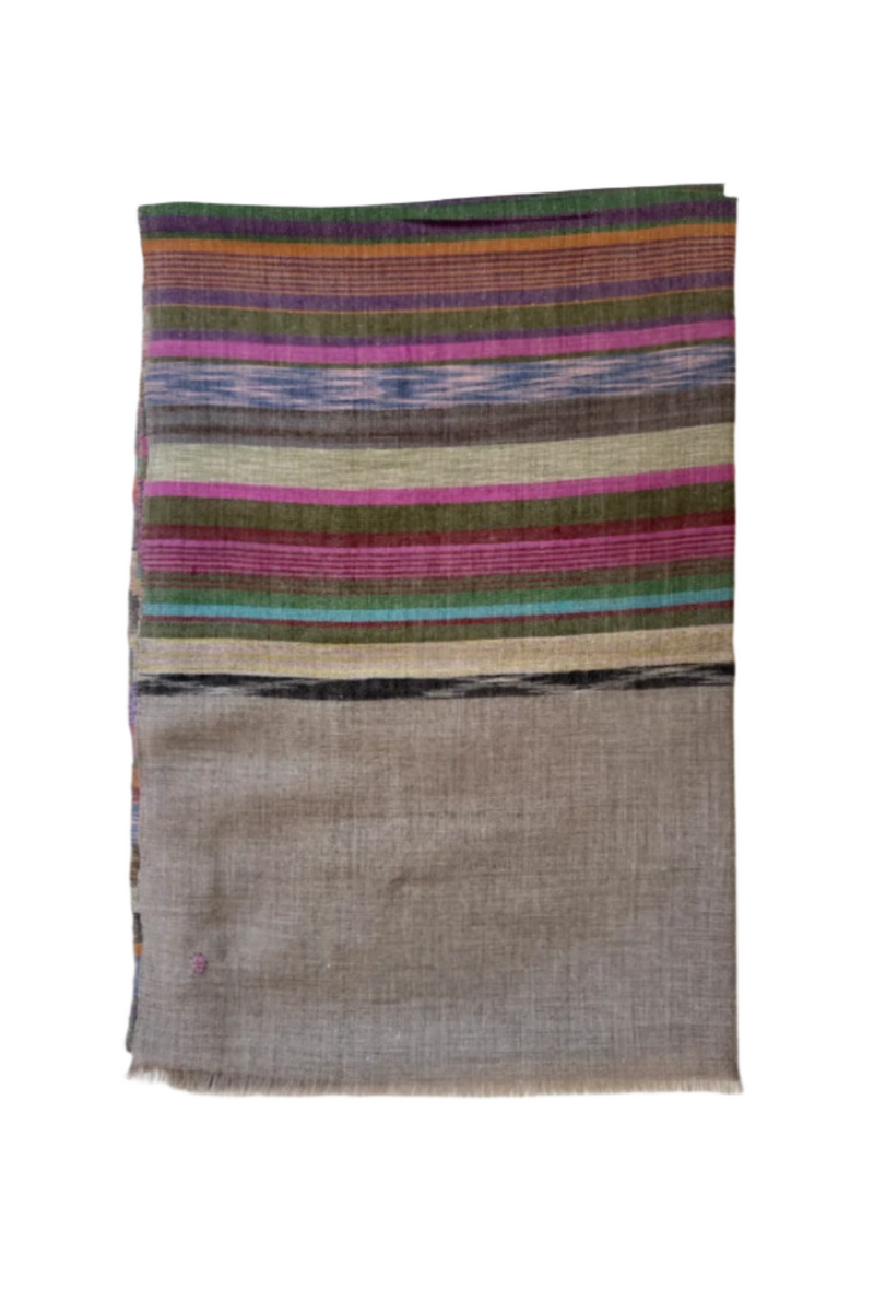 Non-Embroidered Cashmere Scarf - Multi Stripe