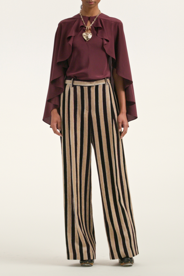 Magic Top in Crepe De Chine Silk - Burgundy