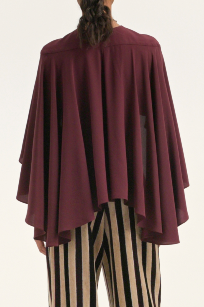 Magic Top in Crepe De Chine Silk - Burgundy