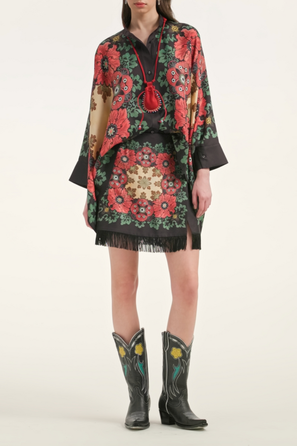 Foulard Shirt in Placée Silk Twill - Bounty