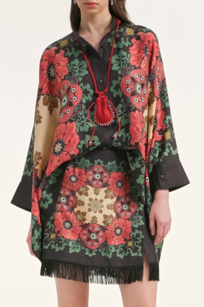 Foulard Shirt in Placée Silk Twill - Bounty