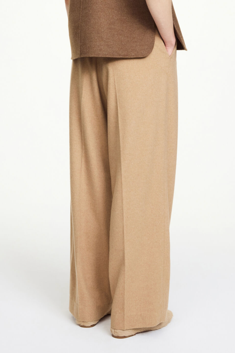 Elsa Wool Trousers - Medium Beige Melange