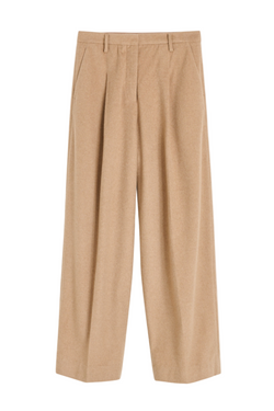 Elsa Wool Trousers - Medium Beige Melange