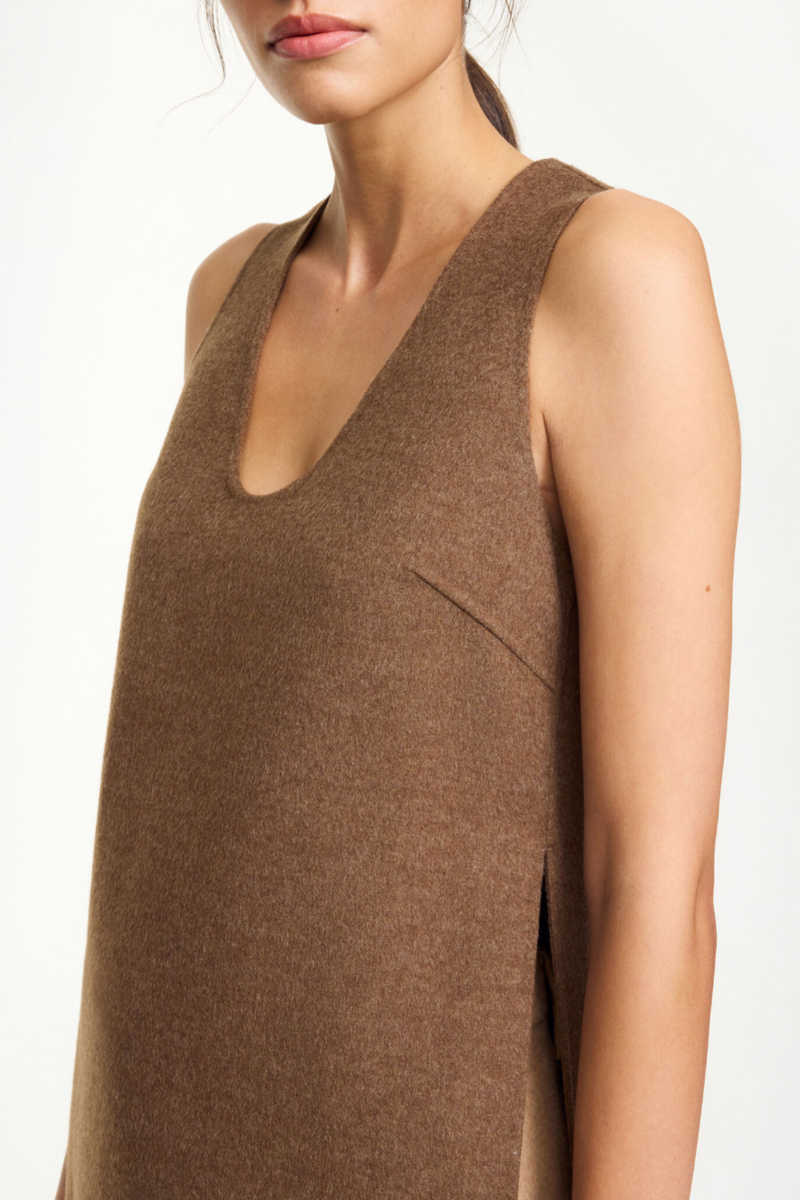 Florence Tunic Top - Dark Brown Melange