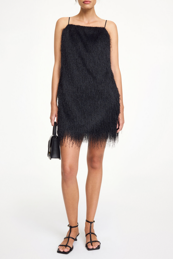 Ledo Fringe Mini Dress - Black