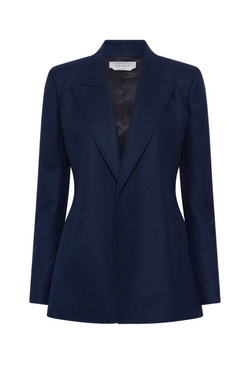 Mairi Blazer in Wool Cashmere Flannel - Navy
