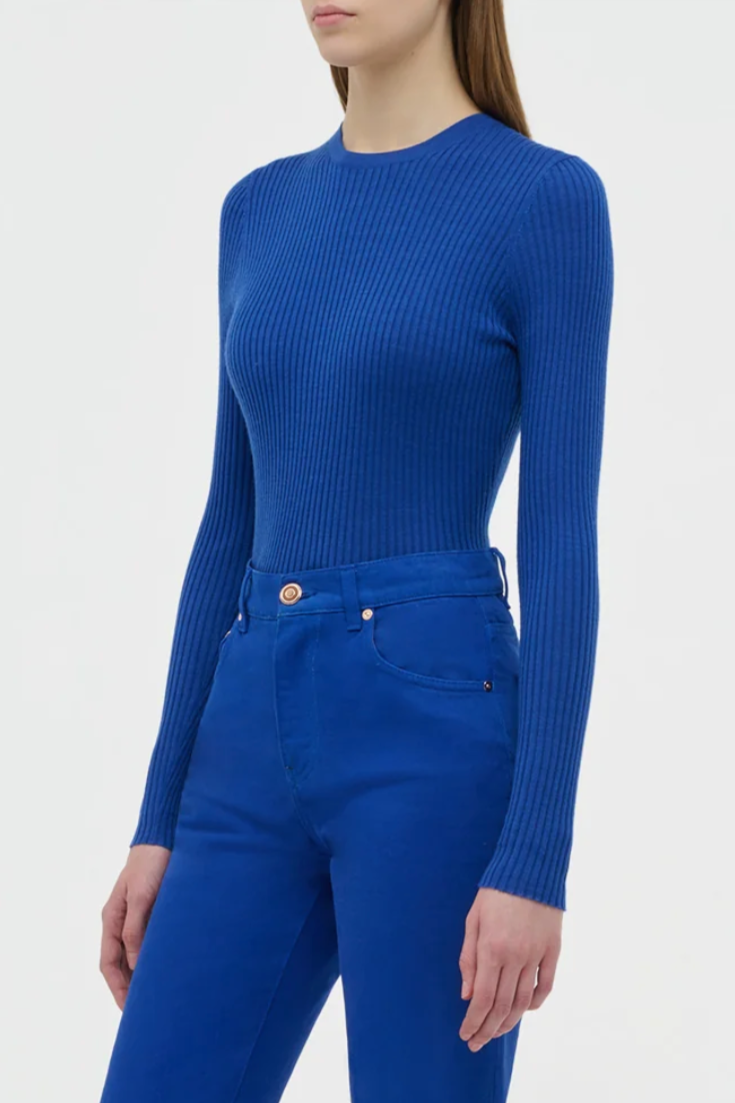 Browning Knit Sweater in Cashmere Silk - Cobalt