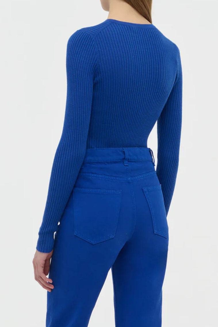Browning Knit Sweater in Cashmere Silk - Cobalt