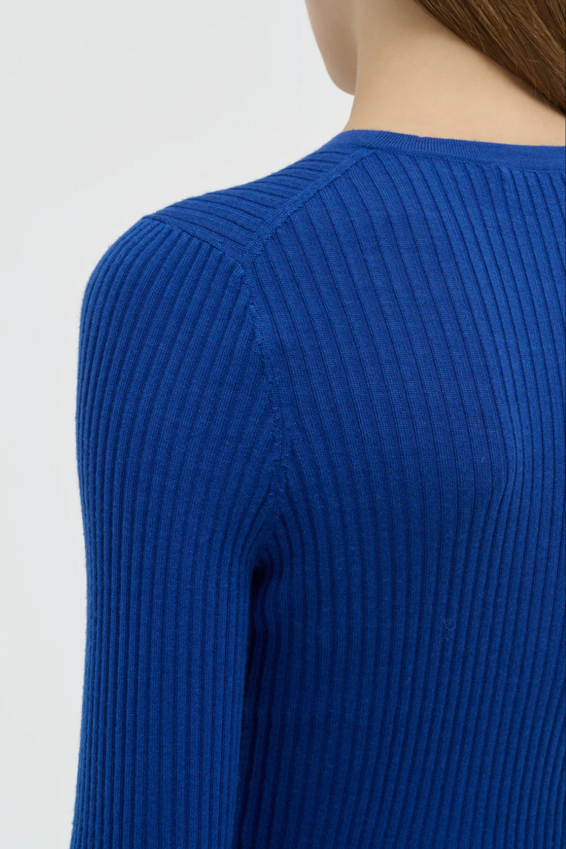 Browning Knit Sweater in Cashmere Silk - Cobalt