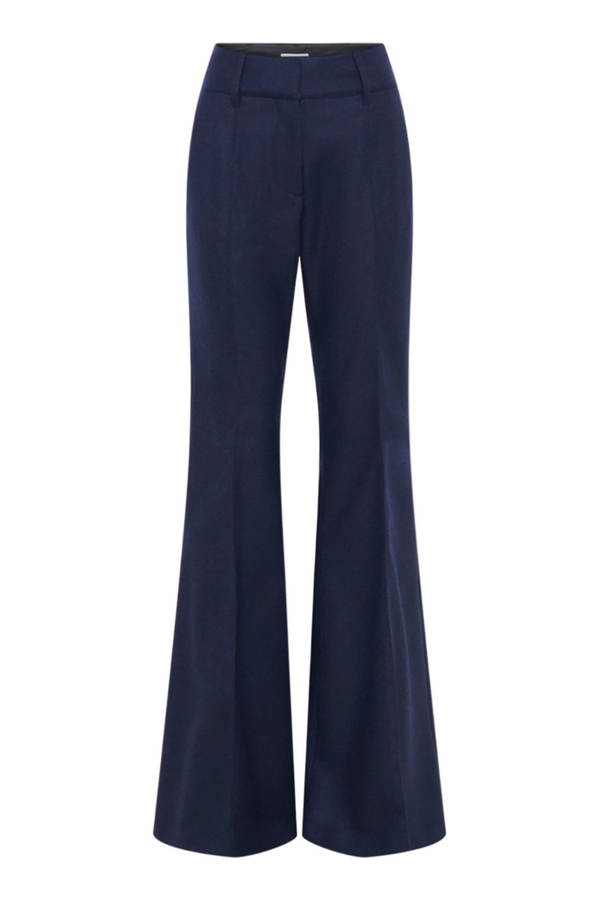 Rhein Pant Flare Pant in Wool Cashmere Flannel - Navy