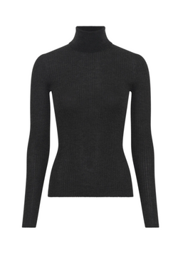 Peppe Knit Turtleneck in Cashmere Silk - Charcoal