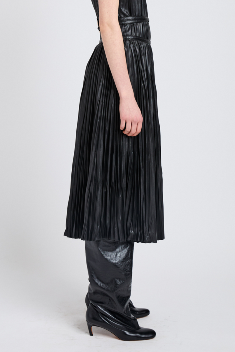 Rosalyn Skirt in Faux Leather - Black