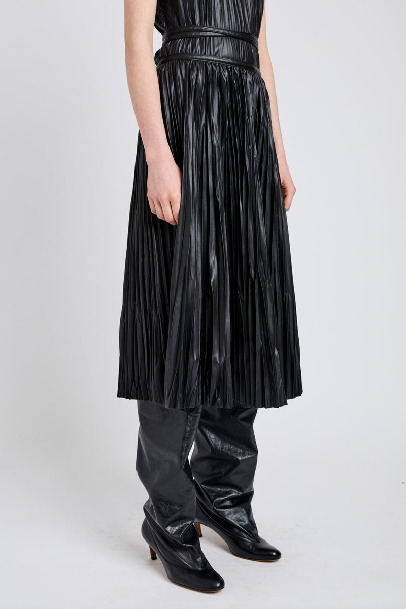 Rosalyn Skirt in Faux Leather - Black