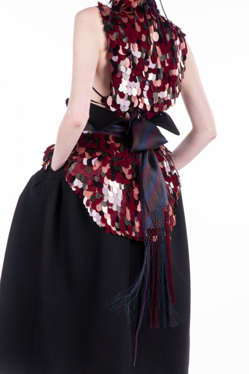 Carmasa Embellished Top - Burgundy