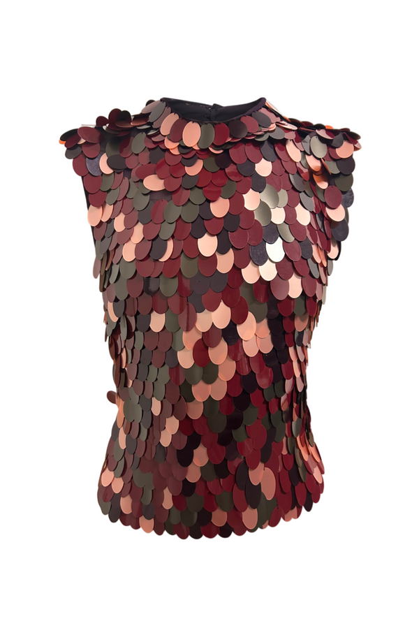 Carmasa Embellished Top - Burgundy