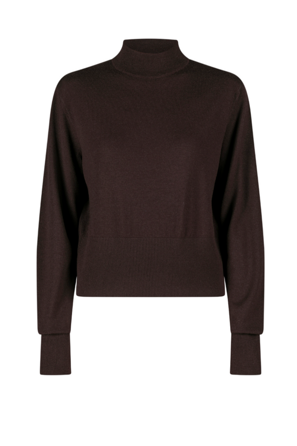 Ticha Turtleneck Sweater - Dark Brown