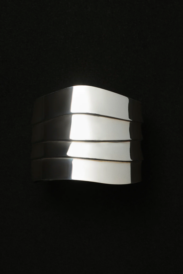 Medium Wave Cuff - Sterling Silver
