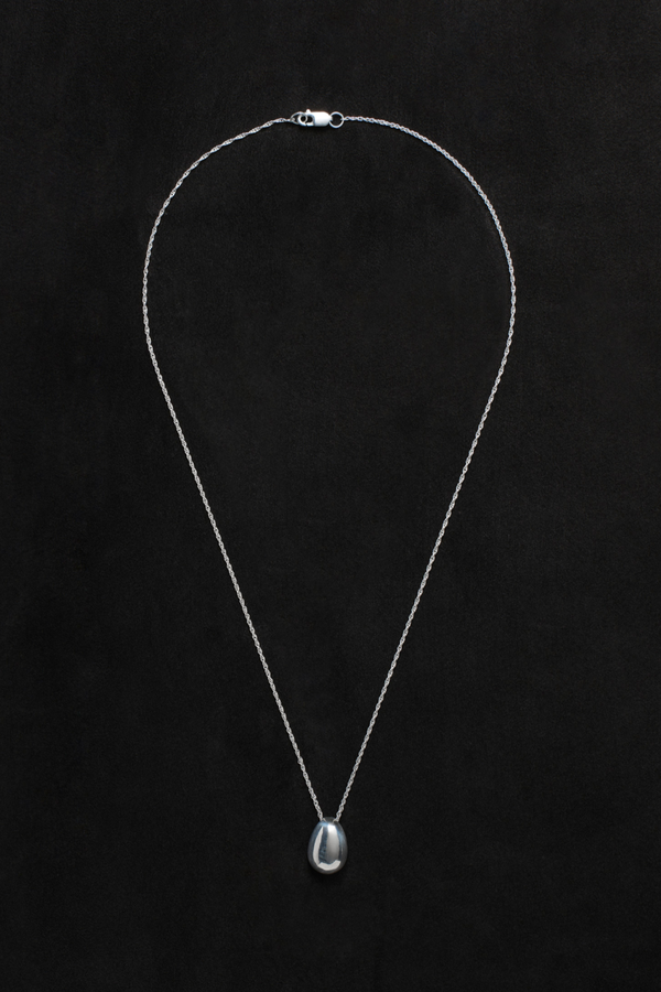 Tiny Egg Pendant - Sterling Silver
