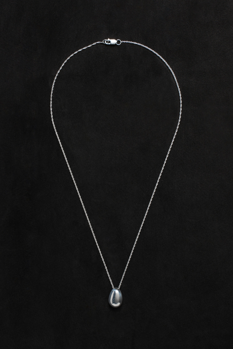Tiny Egg Pendant - Sterling Silver