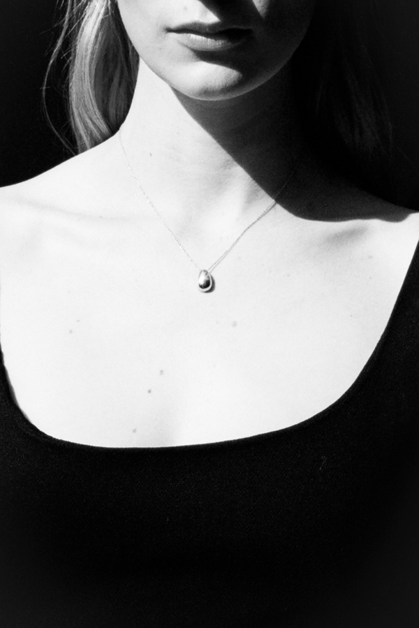 Tiny Egg Pendant - Sterling Silver