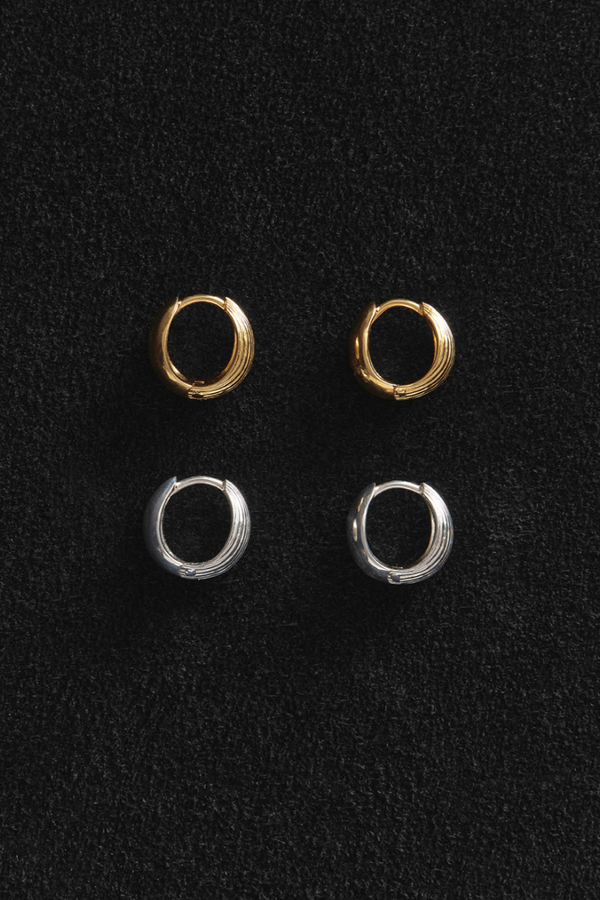 Reversible Hinged Hoops - Gold Vermeil