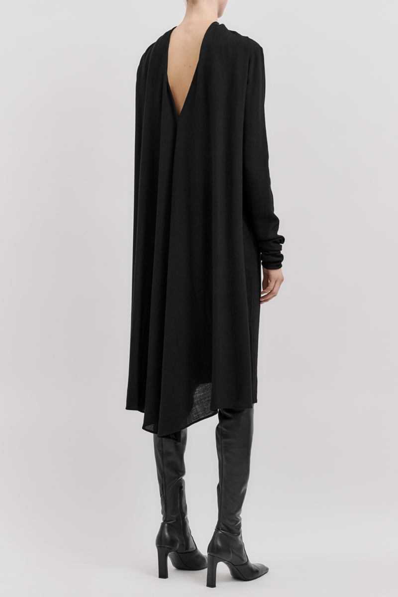 Coccoon Cape Dress - Black