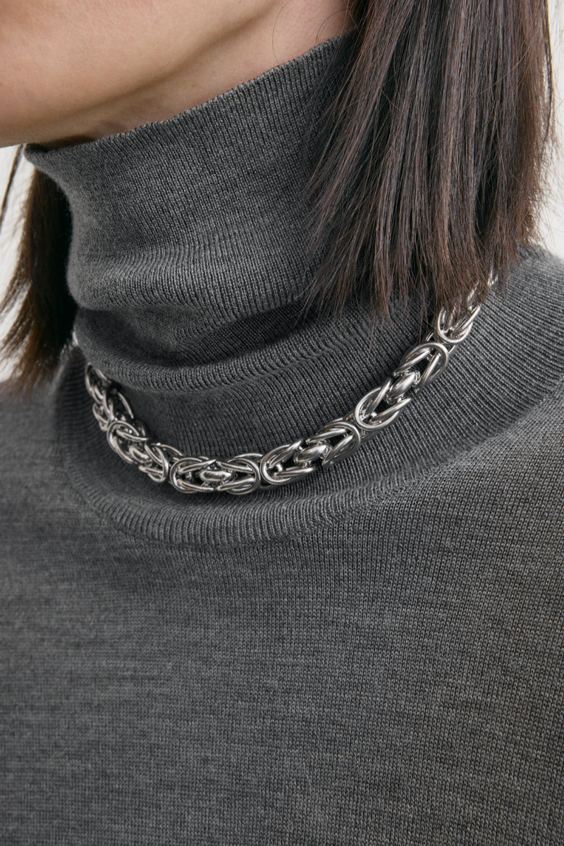 Turtleneck Dress - Mid Grey Melange