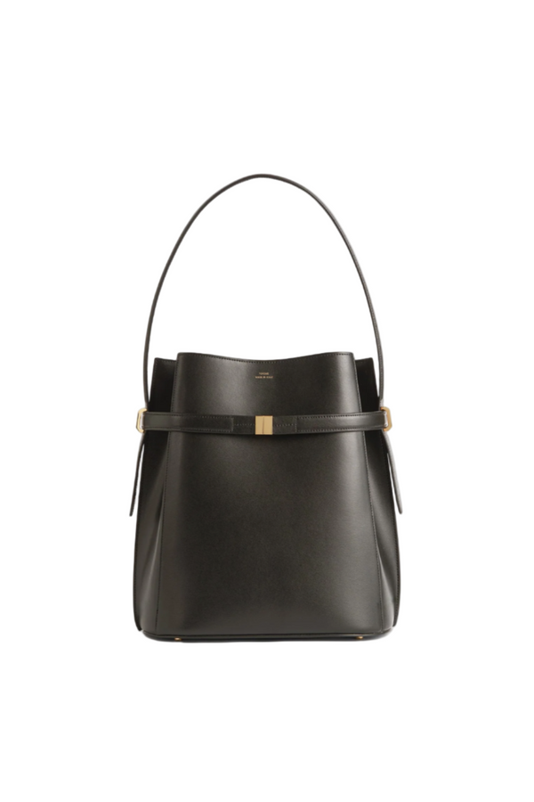 Belted Leather Bucket Bag - Bark