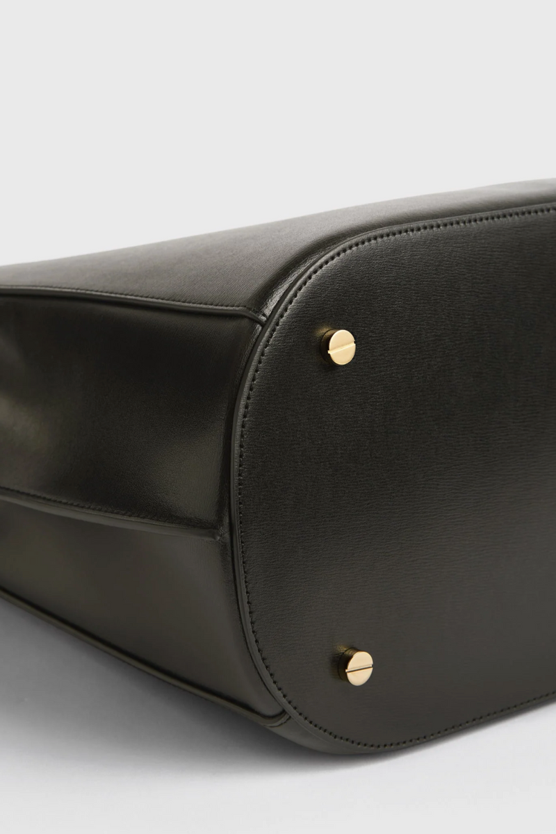 Belted Leather Bucket Bag - Bark