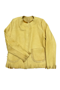 Little Richards Cropped Fringe Jacket - Honey
