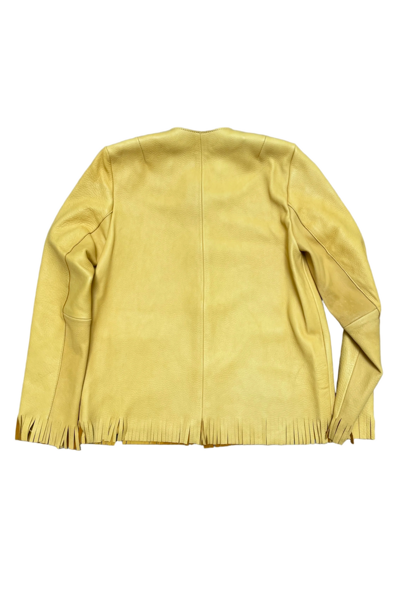 Little Richards Cropped Fringe Jacket - Honey